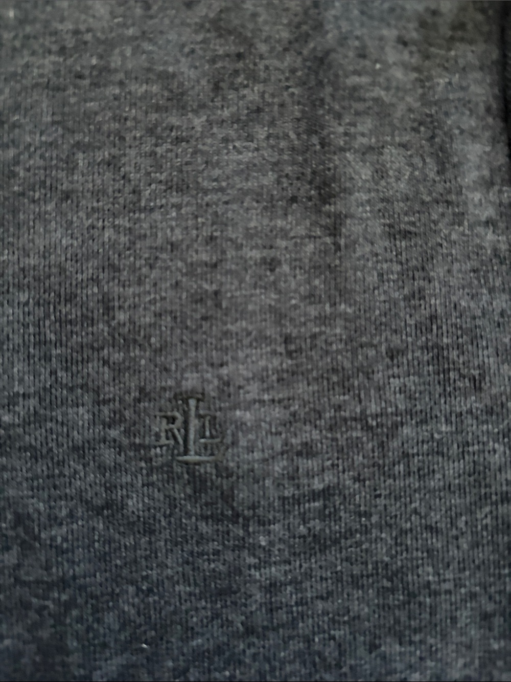 Lauren Ralph Lauren Long Sleeve Ribbed Cotton Tee Charcoal Gray & Deep Brown - Picture 4 of 12